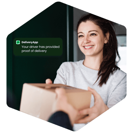 Customer receiving their same day delivery