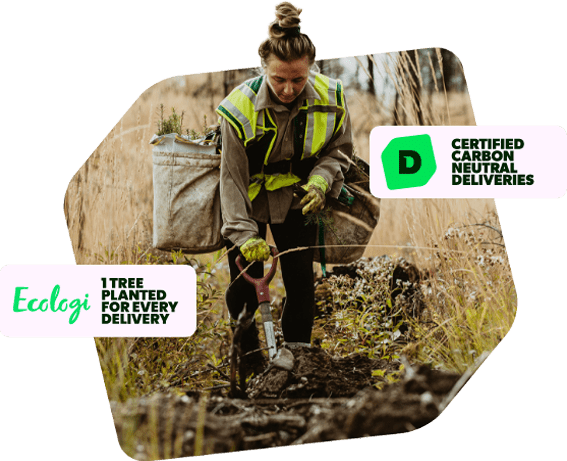 We are a Carbon Neutral Business and we plant a tree for every delivery