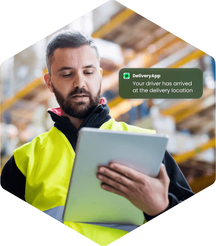 Warehouse manager getting notifications about their same day delivery